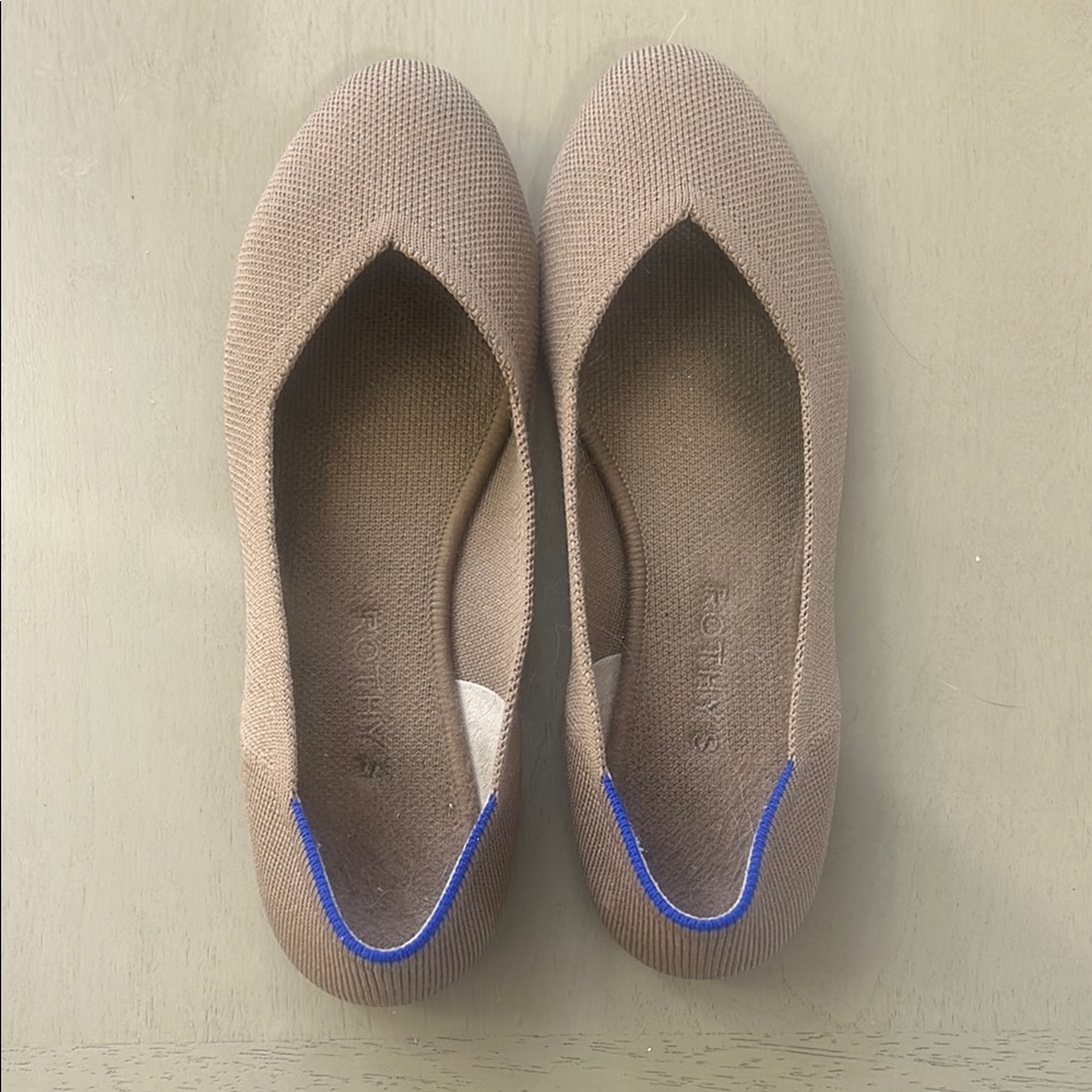 Rothy's Women's Brown Flats with Blue Accent